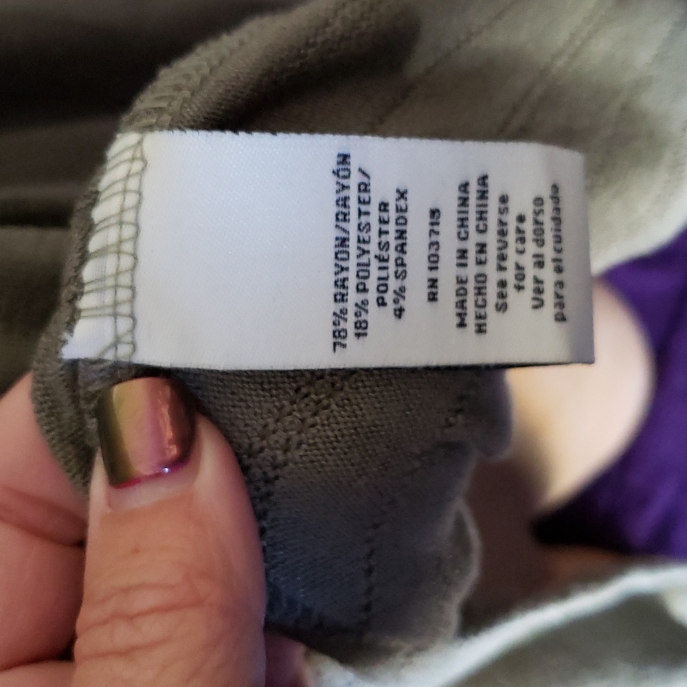 NWT ZAC & RACHEL Olive Green Long Sleeve Top size XL - Picture 7 of 9